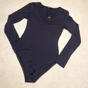 Charcoal Gray Long sleeve stretchy Bodysuit
